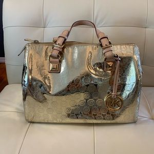 Michael Kors large gold leather